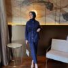 2-teiliges Wildleder-Set-Blau