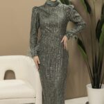 Grün-Pailletten-Kleid