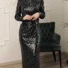Funkelnde Schönheit Abaya Schwarz